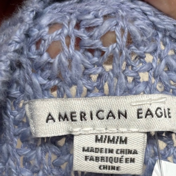 American Eagle Outfitters Light Blue V-Neck Sweater - Picture 2 of 16